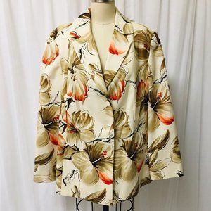 Plus Size Alfred Dunner Bold Floral Blazer